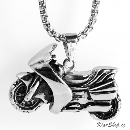 Ocelový přívěsek - Silniční motorka