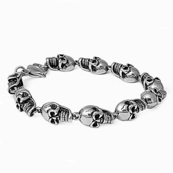 Náramek z chirurgické oceli - Lebky