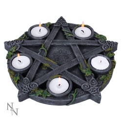 Dekorační Svícen - Wiccan Pentagram