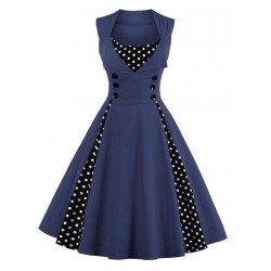 Dámské retro šaty - Navy Blue Vintage 