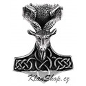 Ocelový přívěsek - Thorovo kladivo - Kozel