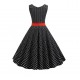 Dámské retro šaty - Black Polka