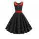 Dámské retro šaty - Black Polka
