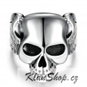 Prsten z chirurgické oceli - Lebka s křídly