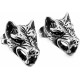 Náušnice z oceli -  Vlčí hlavy