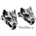 Náušnice z oceli -  Vlčí hlavy