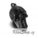 Ocelový přívěsek - Černá lebka