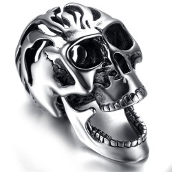 Ocelový přívěsek - Tribal lebka