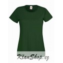 Dámské tričko s krátkým rukávem Fruit Of The Loom - Tmavě zelené