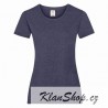 Dámské tričko s krátkým rukávem Fruit Of The Loom - Melírové modré