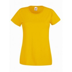 Dámské tričko s krátkým rukávem Fruit Of The Loom - Žluté