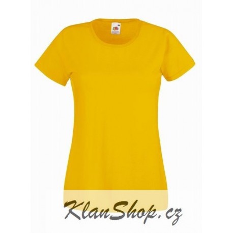 Dámské tričko s krátkým rukávem Fruit Of The Loom - Žluté