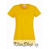 Dámské tričko s krátkým rukávem Fruit Of The Loom - Žluté