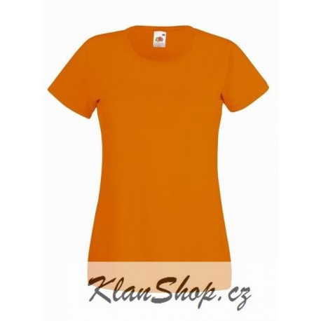 Dámské tričko s krátkým rukávem Fruit Of The Loom - Oranžové