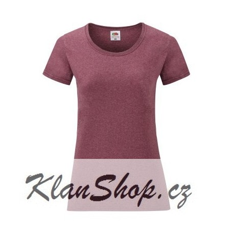 Dámské tričko s krátkým rukávem Fruit Of The Loom - Vínové