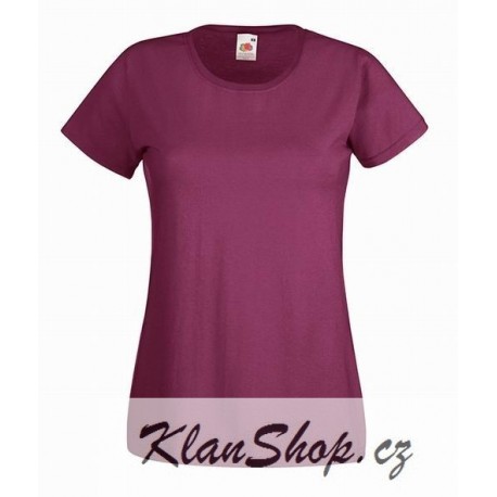 Dámské tričko s krátkým rukávem Fruit Of The Loom - Vínové