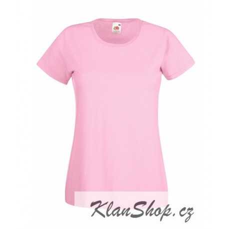 Dámské tričko s krátkým rukávem Fruit Of The Loom - Světle růžové