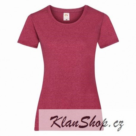 Dámské tričko s krátkým rukávem Fruit Of The Loom - Červené