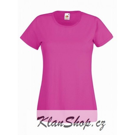Dámské tričko s krátkým rukávem Fruit Of The Loom - Růžové
