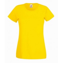 Dámské tričko s krátkým rukávem Fruit Of The Loom - Žluté
