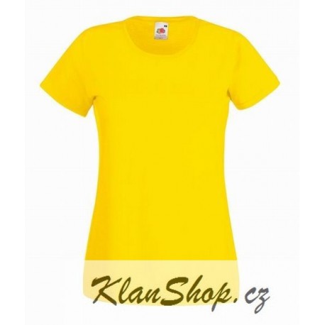 Dámské tričko s krátkým rukávem Fruit Of The Loom - Žluté