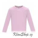 Dětské tričko s dlouhým rukávem 6M-24M - Světle růžové