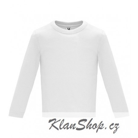 Dětské tričko s dlouhým rukávem 6M-24M - Bílé