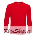 Pánské tričko s dlouhým rukávem bez potisku - Červené