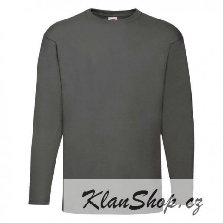 Pánské tričko s dlouhým rukávem bez potisku - Tmavě šedé