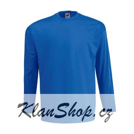 Pánské tričko s dlouhým rukávem bez potisku - Modré