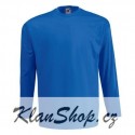Pánské tričko s dlouhým rukávem bez potisku - Modré