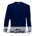 Pánské tričko s dlouhým rukávem bez potisku - Tmavě modré