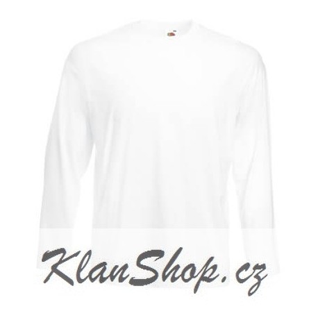 Pánské tričko s dlouhým rukávem bez potisku - Bílé