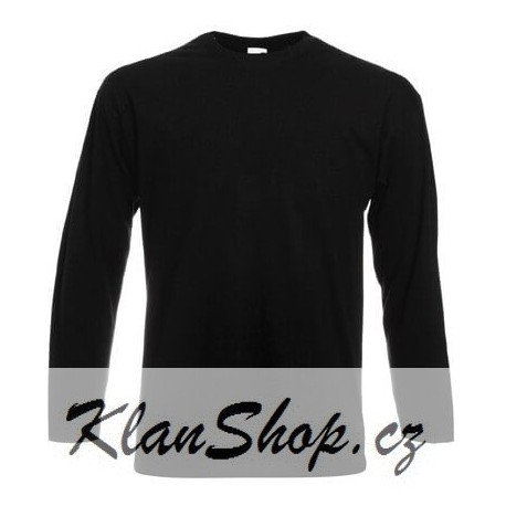 Pánské tričko s dlouhým rukávem bez potisku - Černé