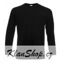 Pánské tričko s dlouhým rukávem bez potisku - Černé