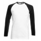 Pánské tričko s dlouhým rukávem bez potisku - Bíločerné