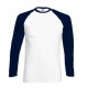 Pánské tričko s dlouhým rukávem bez potisku - Bílomodré