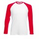 Pánské tričko s dlouhým rukávem bez potisku - Bíločervené