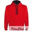 Pánská mikina s kapucí bez potisku - Červená