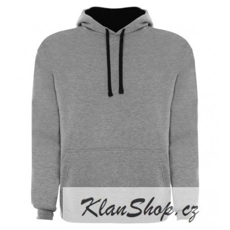 Pánská mikina s kapucí bez potisku - Šedá