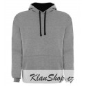 Pánská mikina s kapucí bez potisku - Šedá