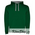 Pánská mikina s kapucí bez potisku - Tmavě zelená