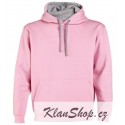 Pánská mikina s kapucí bez potisku - Světle růžová