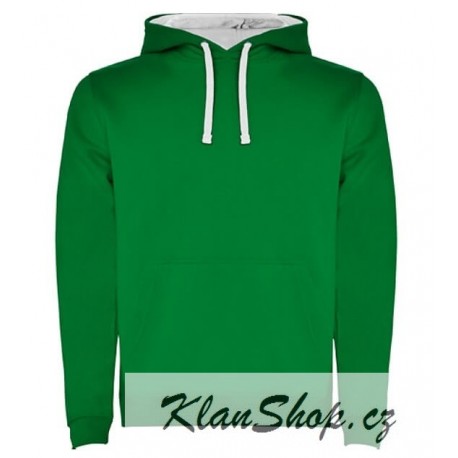 Pánská mikina s kapucí bez potisku - Zelená