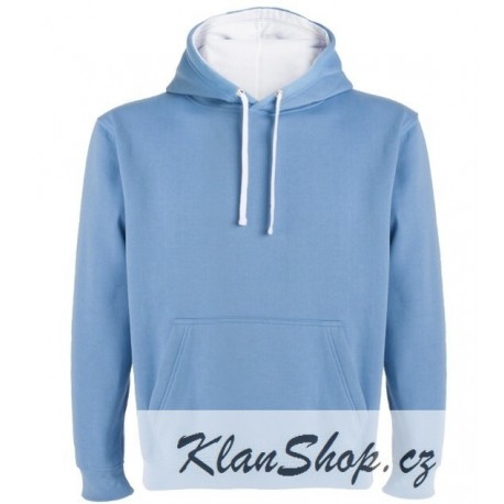 Pánská mikina s kapucí bez potisku - Světle modrá