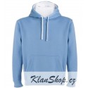 Pánská mikina s kapucí bez potisku - Světle modrá