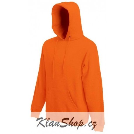 Pánská mikina s kapucí bez potisku - Oranžová