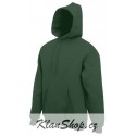 Pánská mikina s kapucí bez potisku - Tmavě zelená
