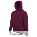 Pánská mikina s kapucí bez potisku - Vínová