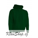 Pánská mikina se zipem bez potisku - Tmavě zelená
